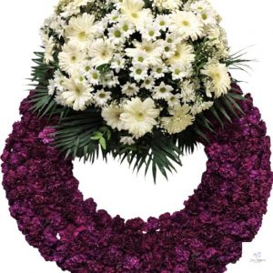 Corona fúnebre morada