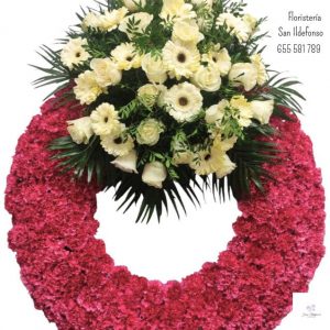 Corona fúnebre fúcsia